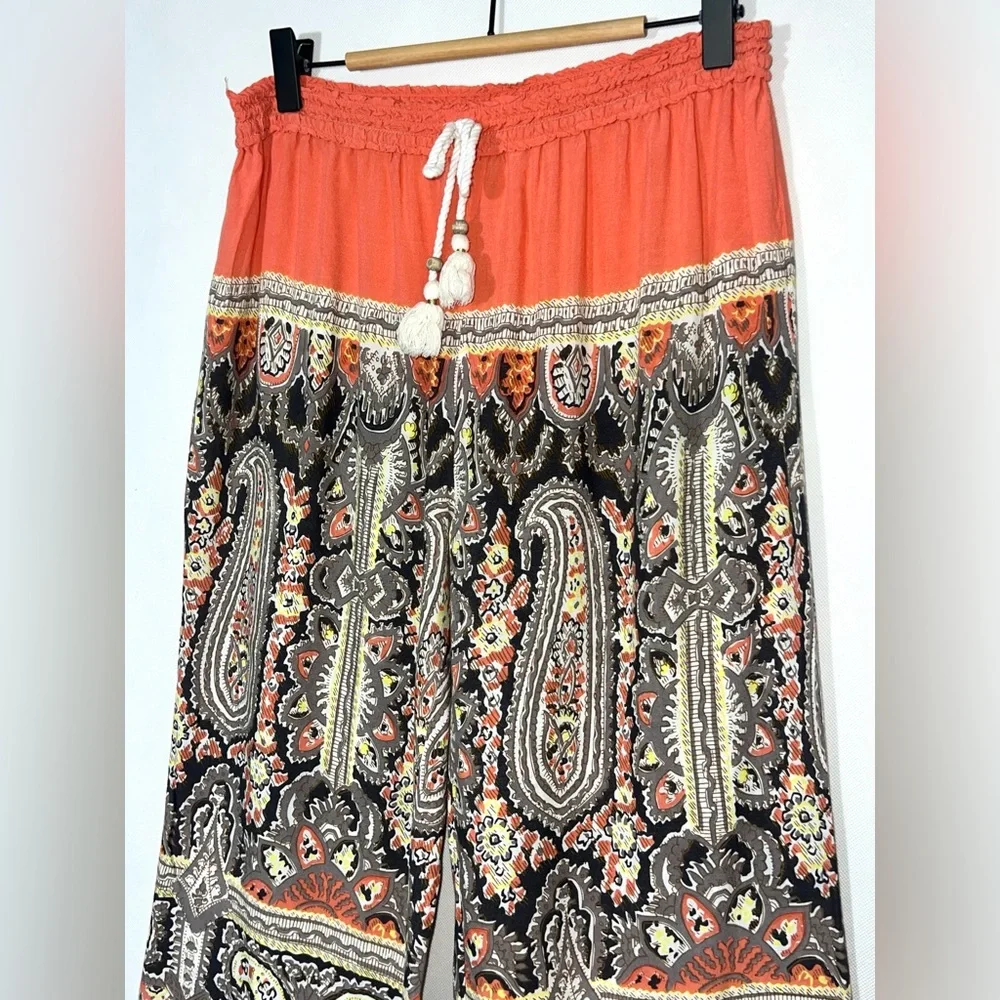 Anthropologie E By Eloise Mixed Print‎ Boho Wide Leg Size Small